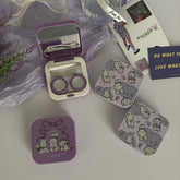 Purple Design Girl Love Colored Contact Lens Case - BEAUEYE (UK)